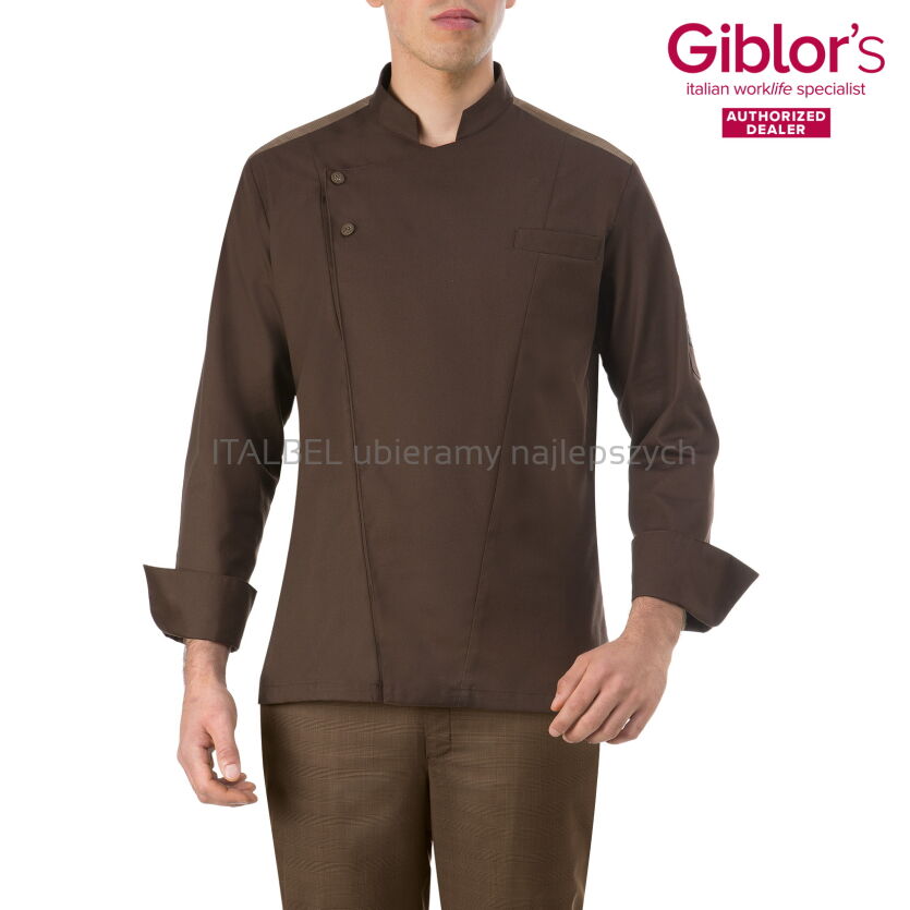Bluza kucharska męska Lucas -  kolor brązowy / koniec oferty