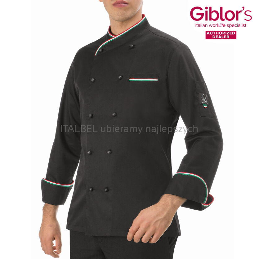 Bluza kucharska męska Italia - kolor czarny / wyprzedaż outlet
