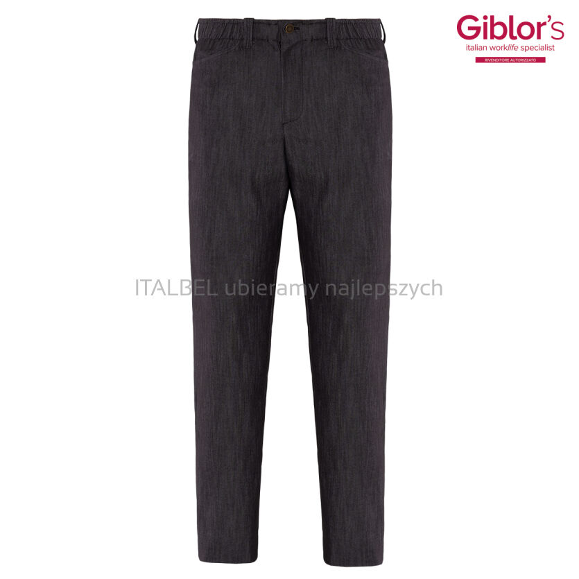 Spodnie kucharskie jeansowe Giove - kolor czarny