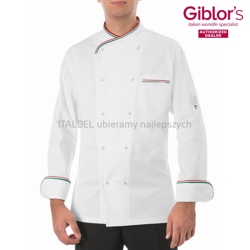 Bluza kucharska męska Italia - kolor biały / wyprzedaż outlet